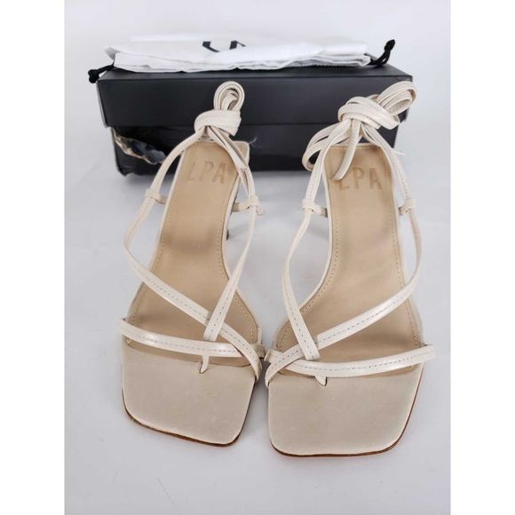 LPA Raphael Suede Leather Wrap Ankle Tie Heels - Picture 3 of 8